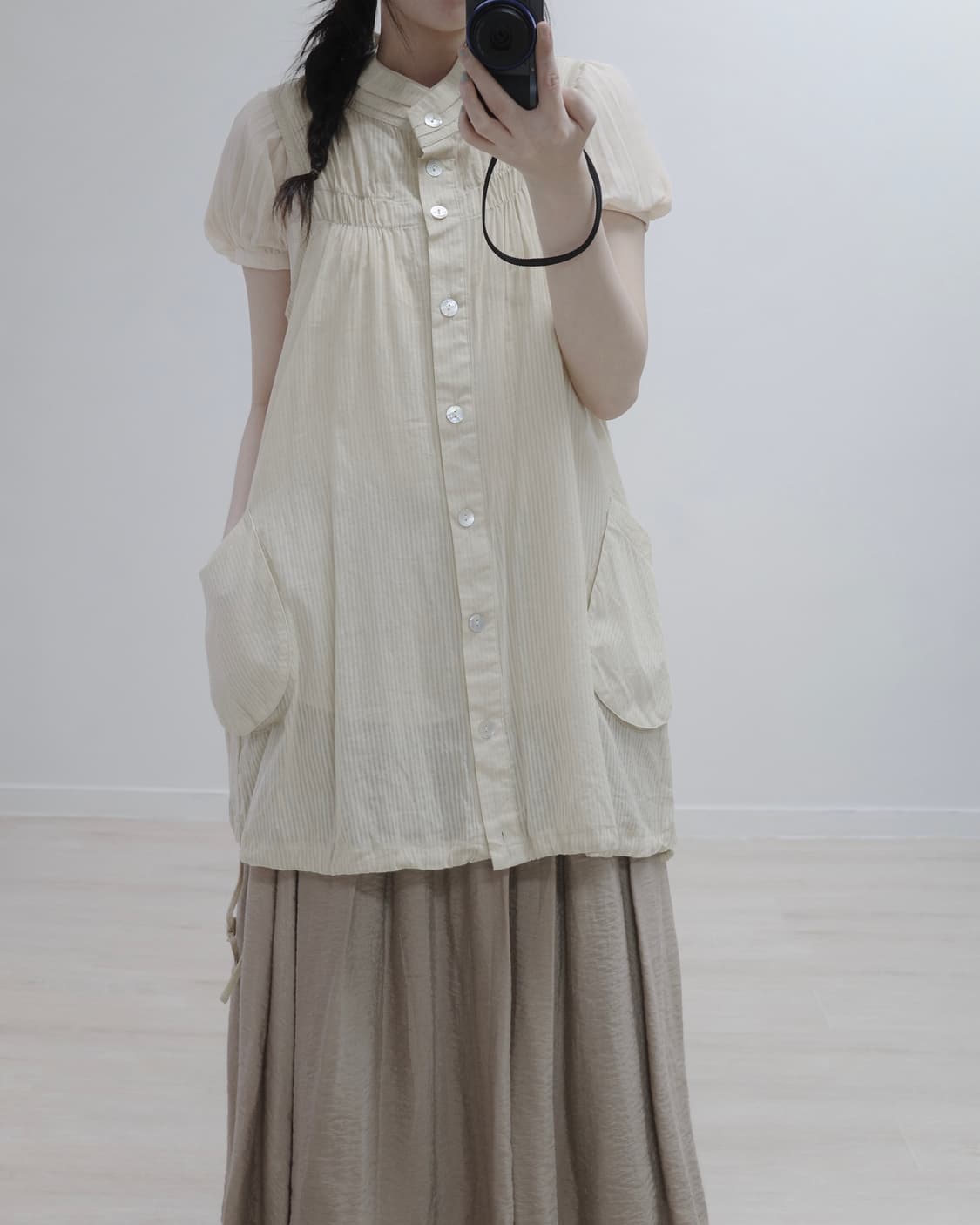 Justwave sand beige vest one-piece 상품이미지9