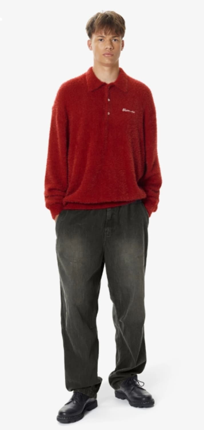 디스이즈네버댓 카라 니트 레드 상품이미지2