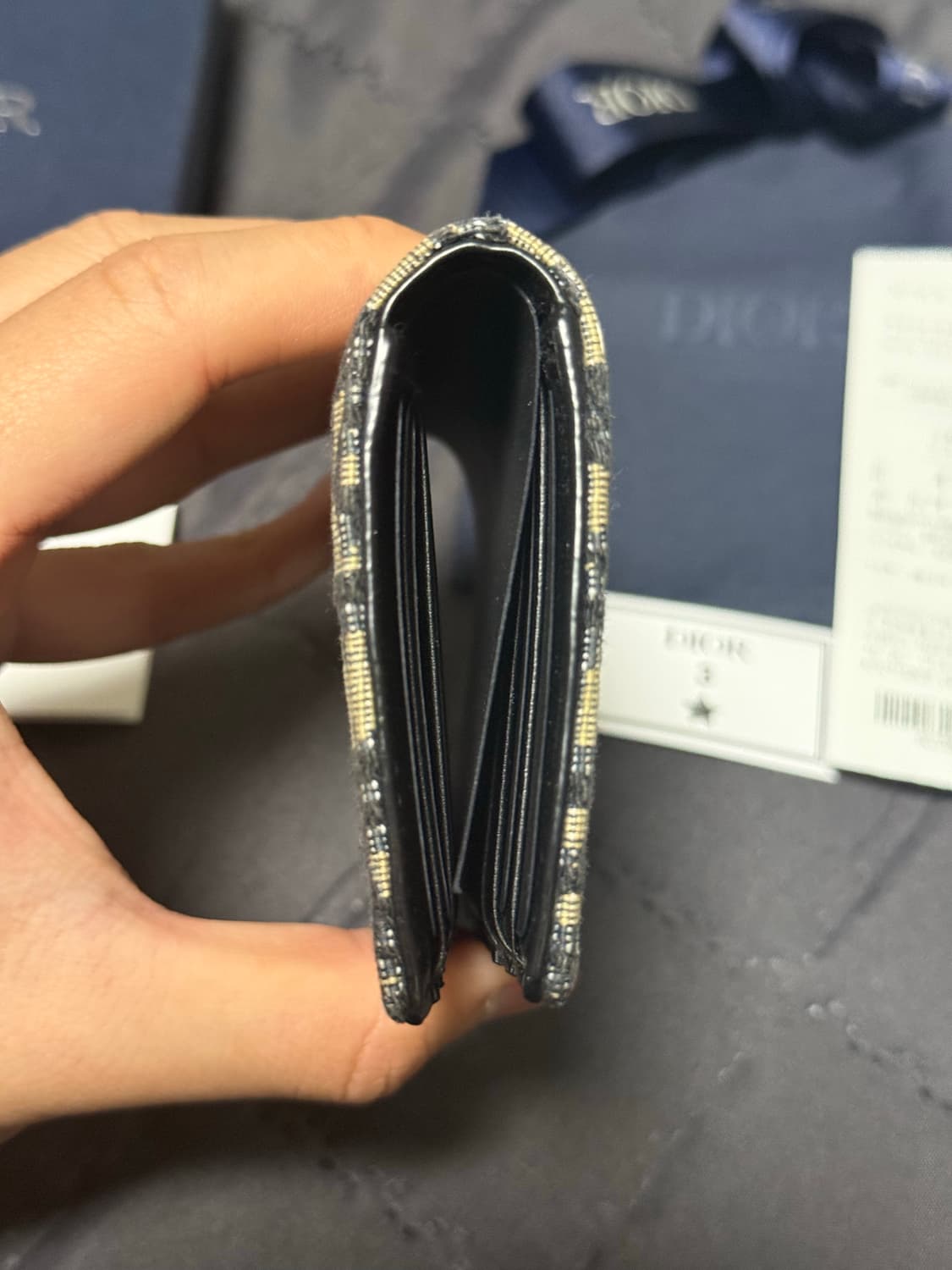 디올 오블리크 자카드 오거나이저 카드지갑 베이지 상품이미지6