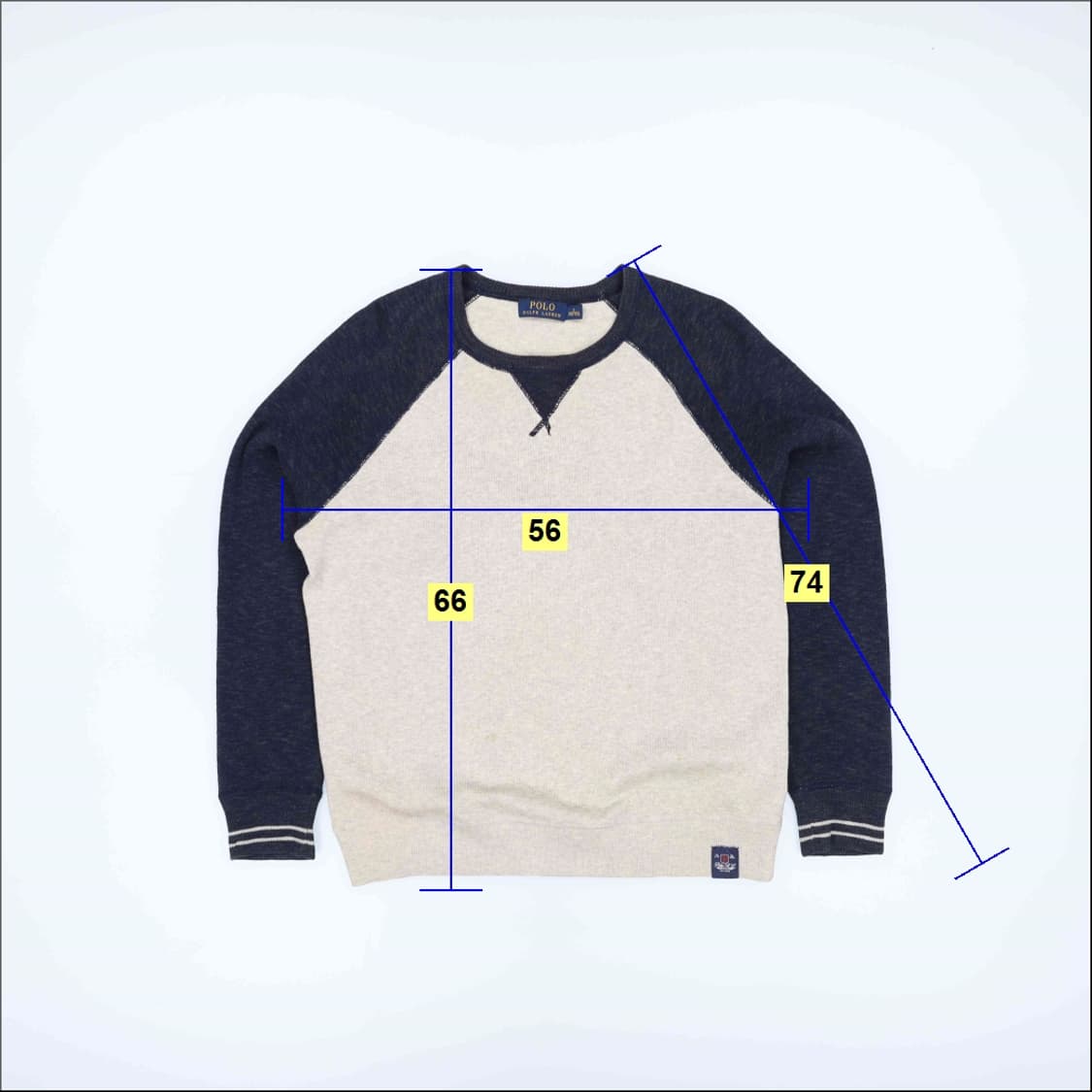 S 신형 폴로 빈티지 래글런 맨투맨 니트 배색 4175 상품이미지9