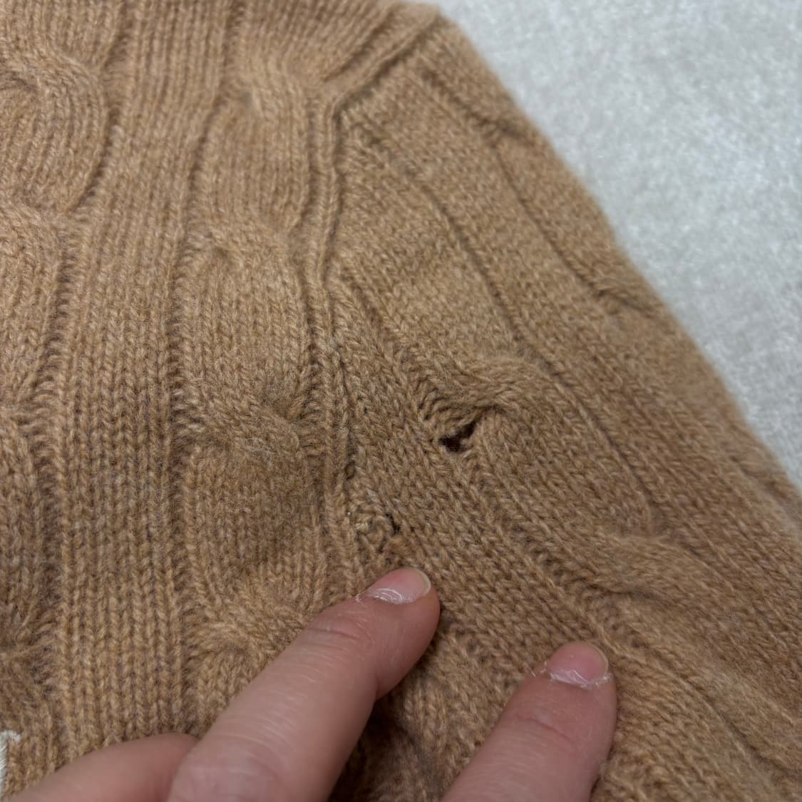 W 90 폴로 랄프로렌 신형라벨 램스울 꽈배기 니트 상품이미지6