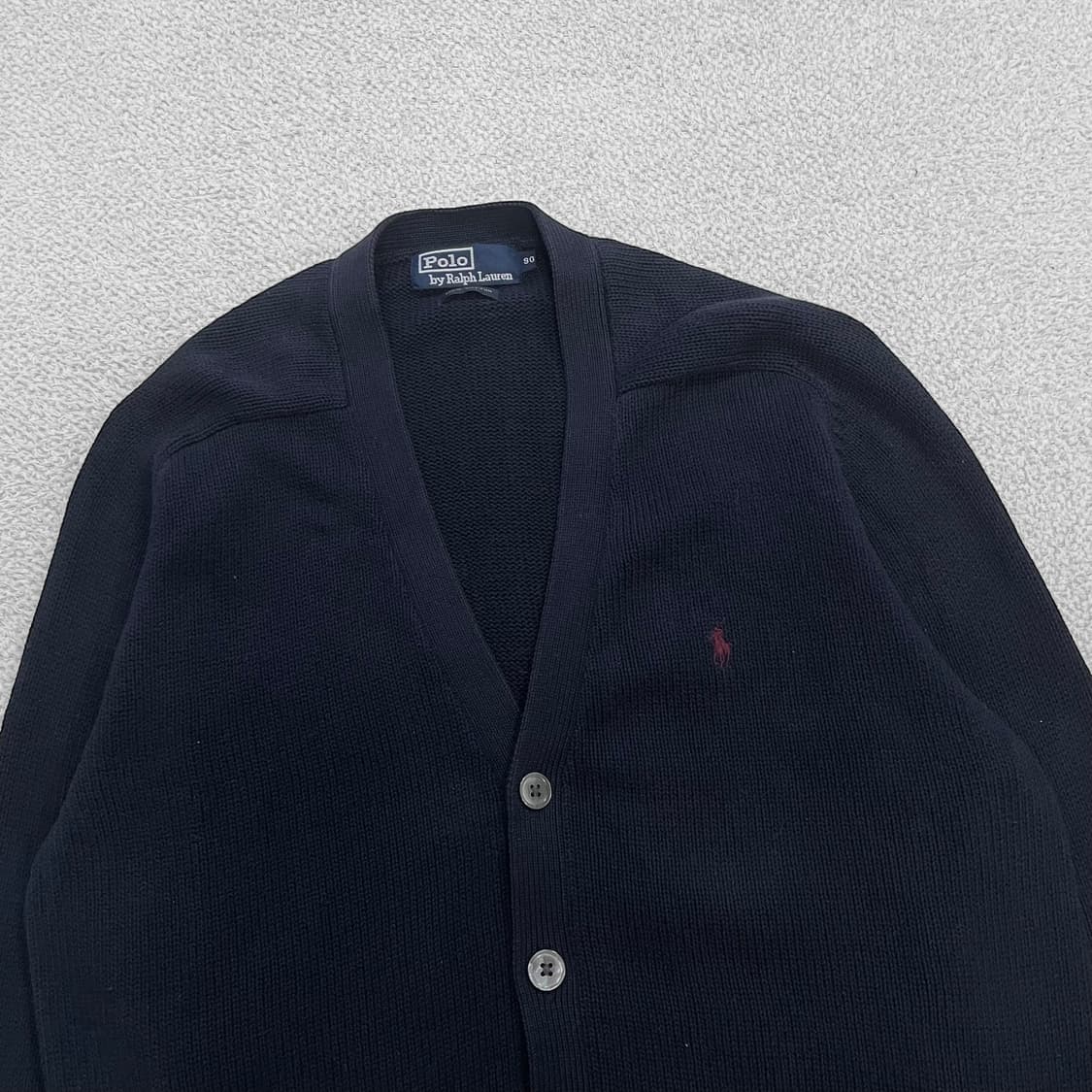폴로 랄프로렌 포니 로고 브이넥 니트 가디건 네이비 상품이미지2