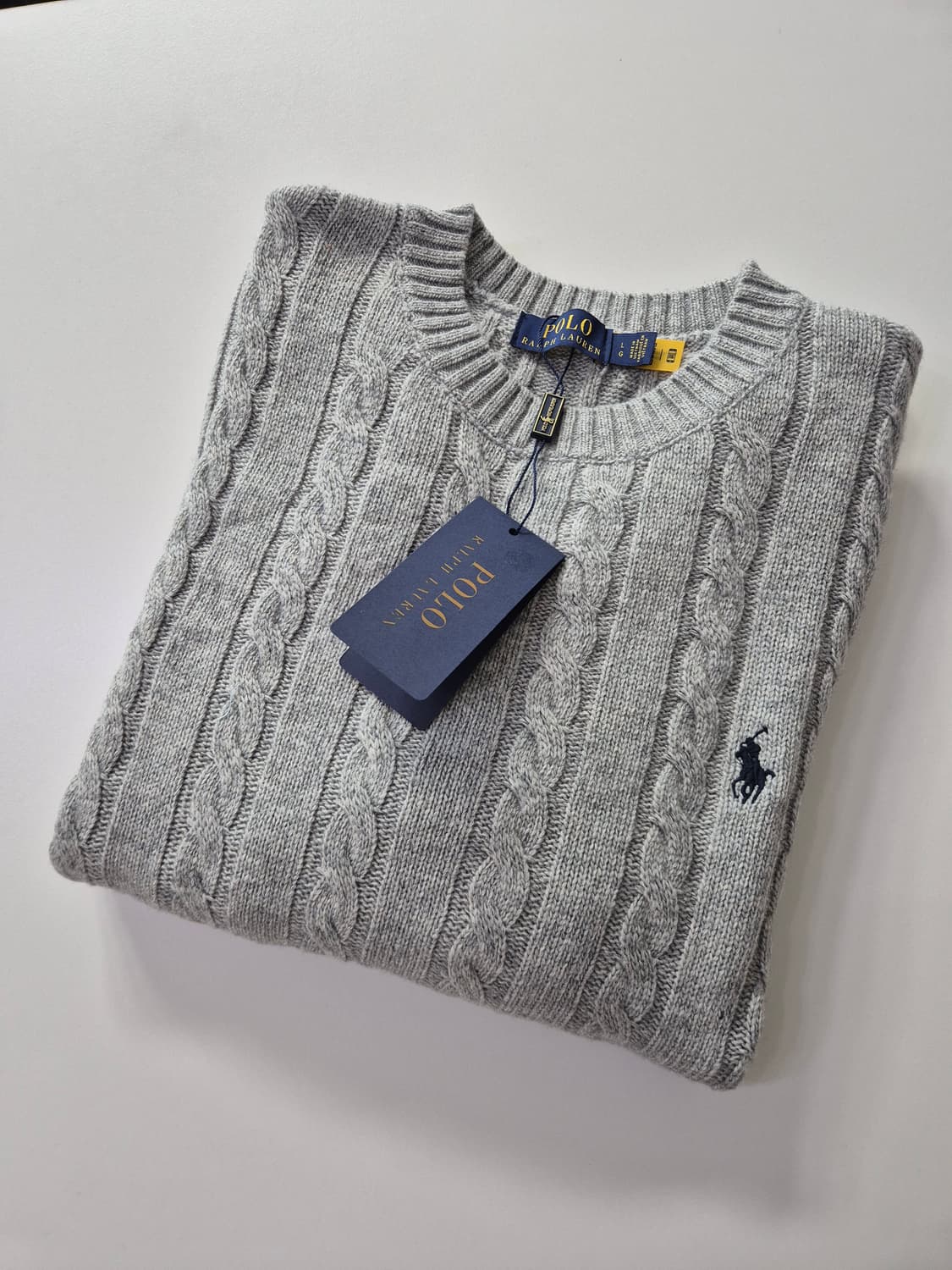 폴로 꽈배기 니트 검정,곤색,회색 (새상품) 상품이미지4