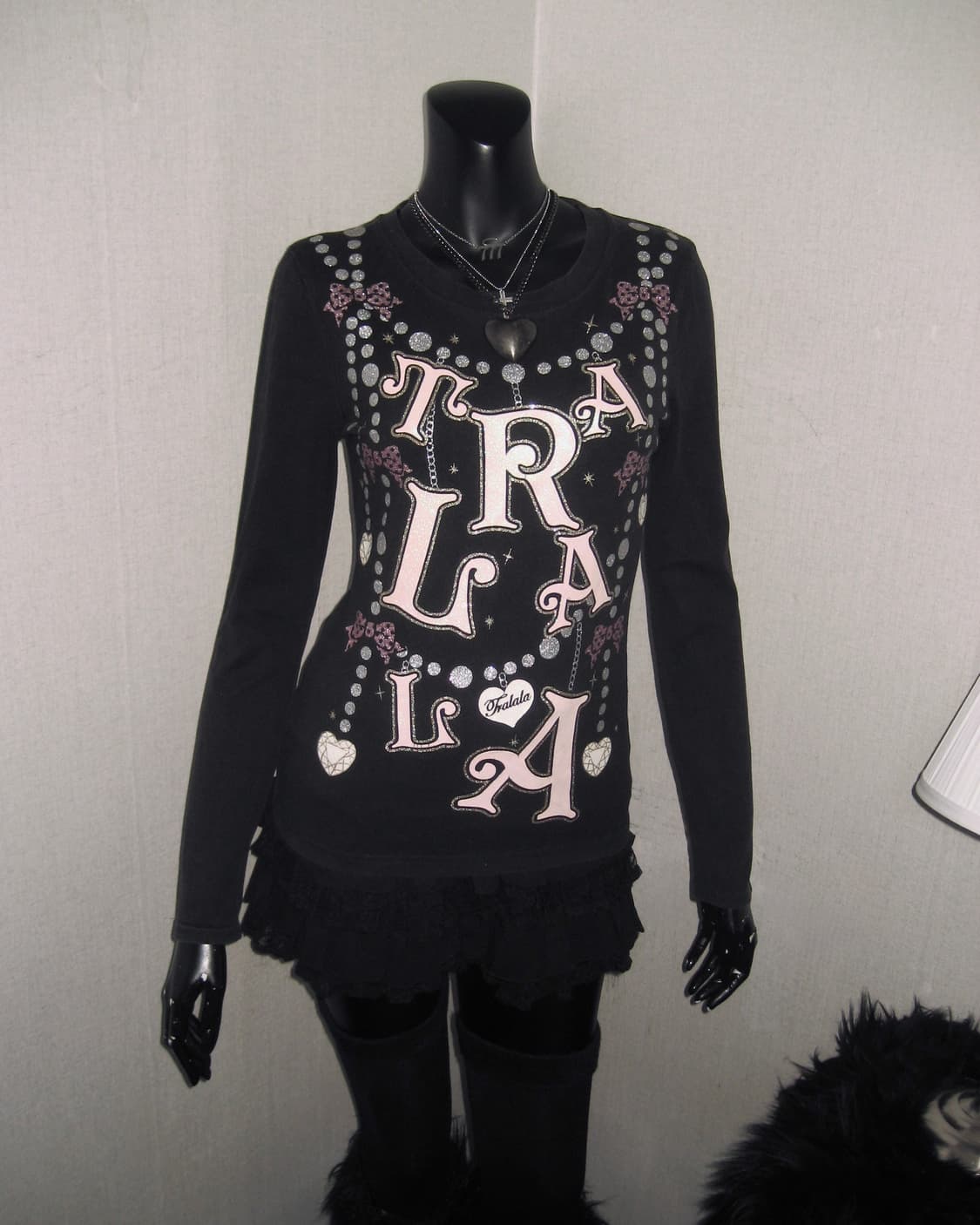 트랄라라 TRALALA 글리터 프린팅 롱슬리브 탑 히메갸루 상품이미지2