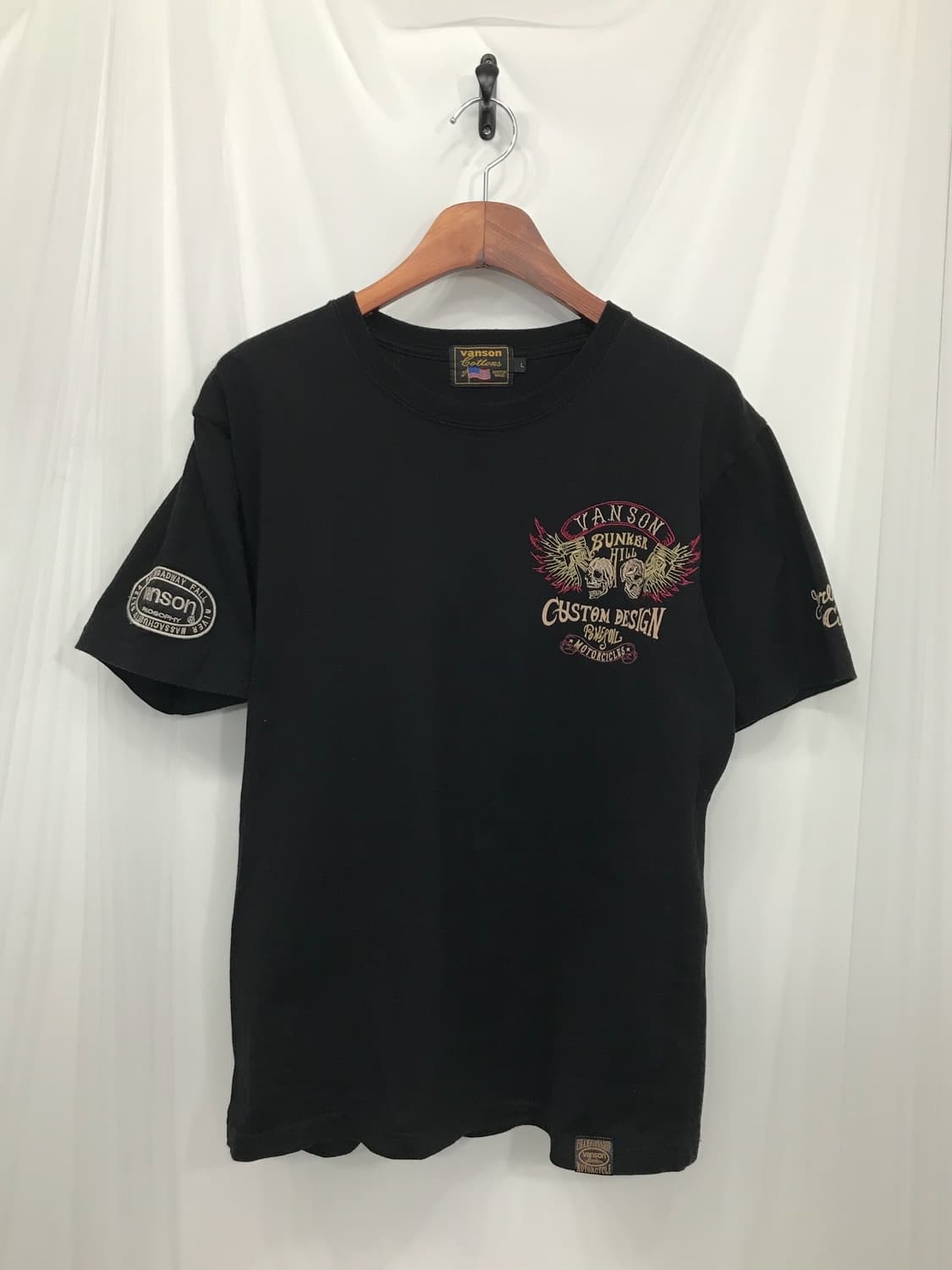 밴슨 스컬 자수&패치 반팔 티셔츠 상품이미지5
