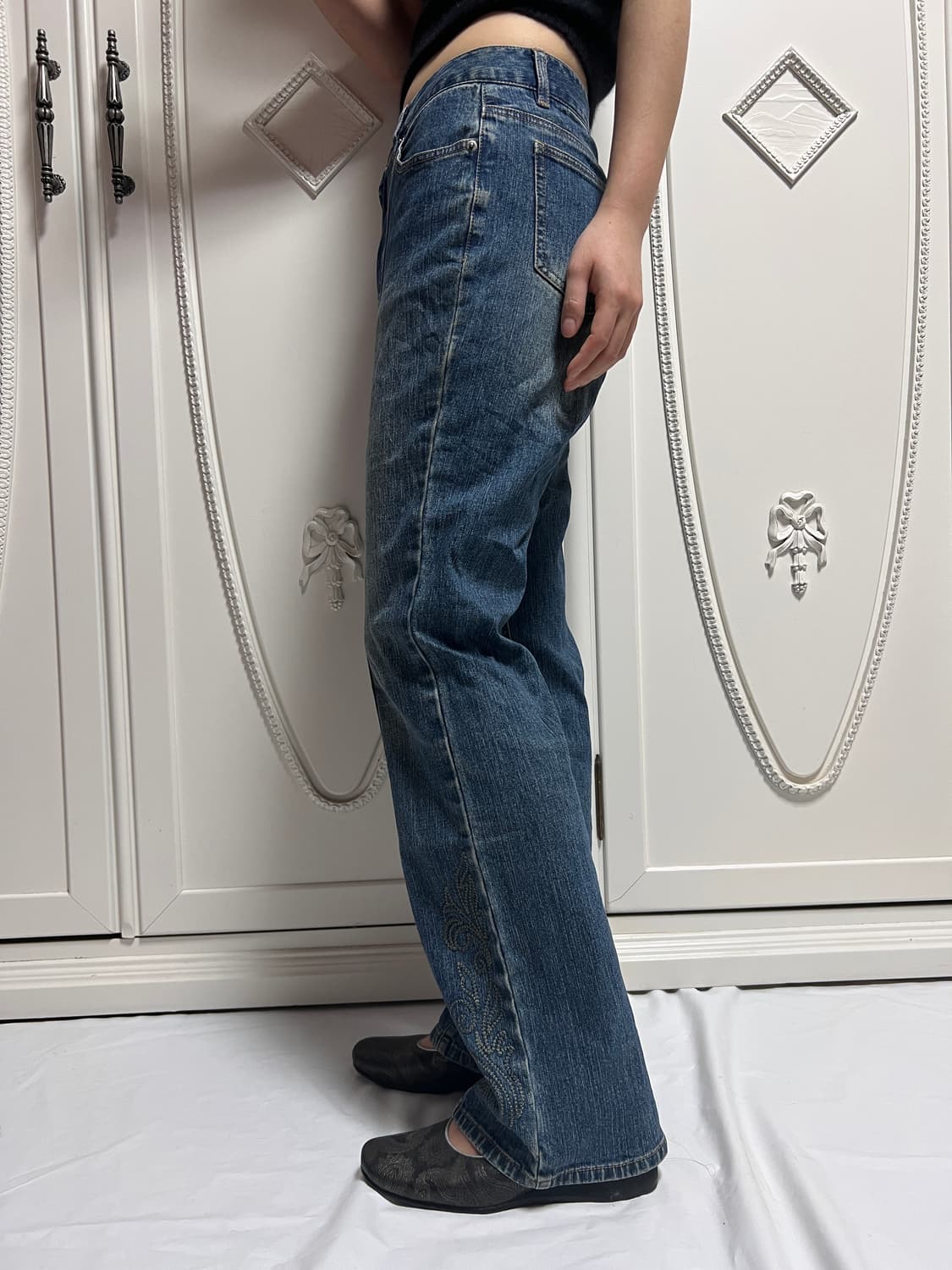 자수 워싱 데님 팬츠 상품이미지3