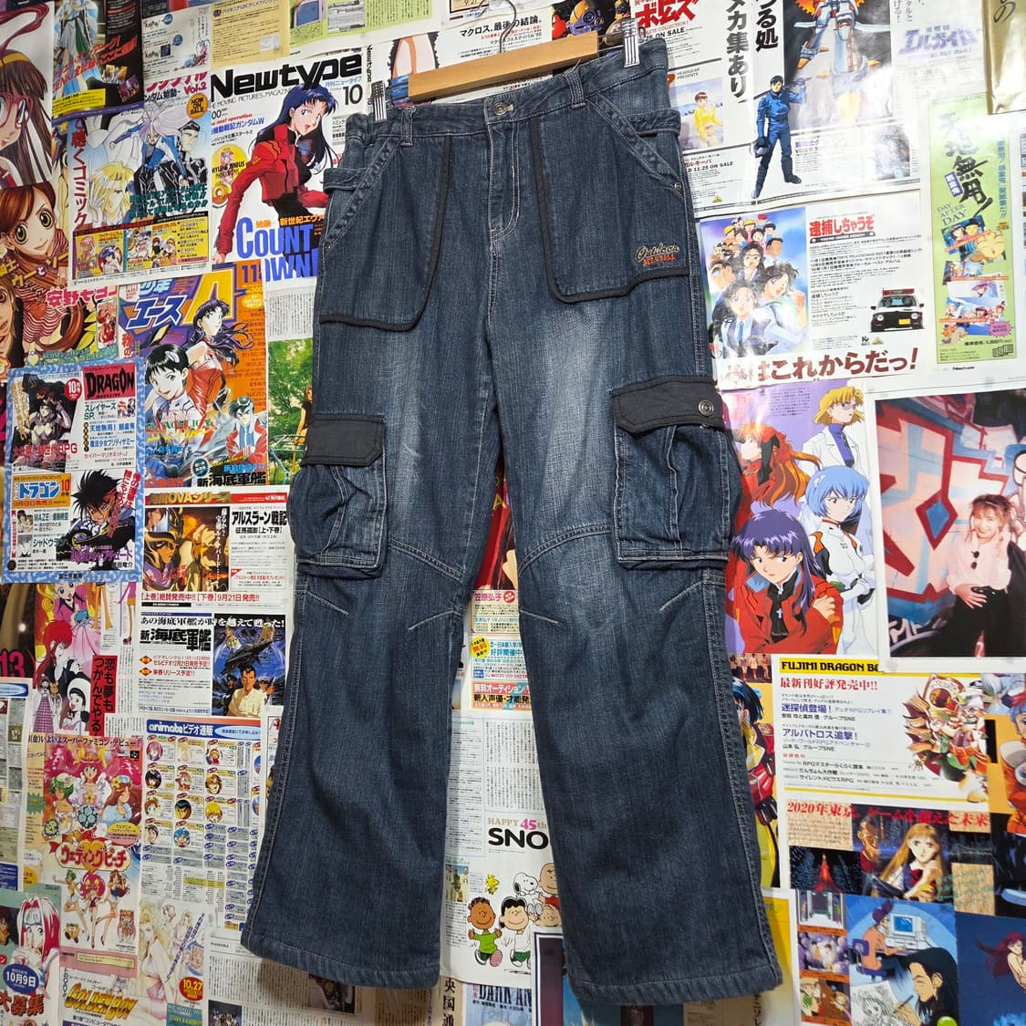 빈티지 기모 데님 카고 팬츠 상품이미지2