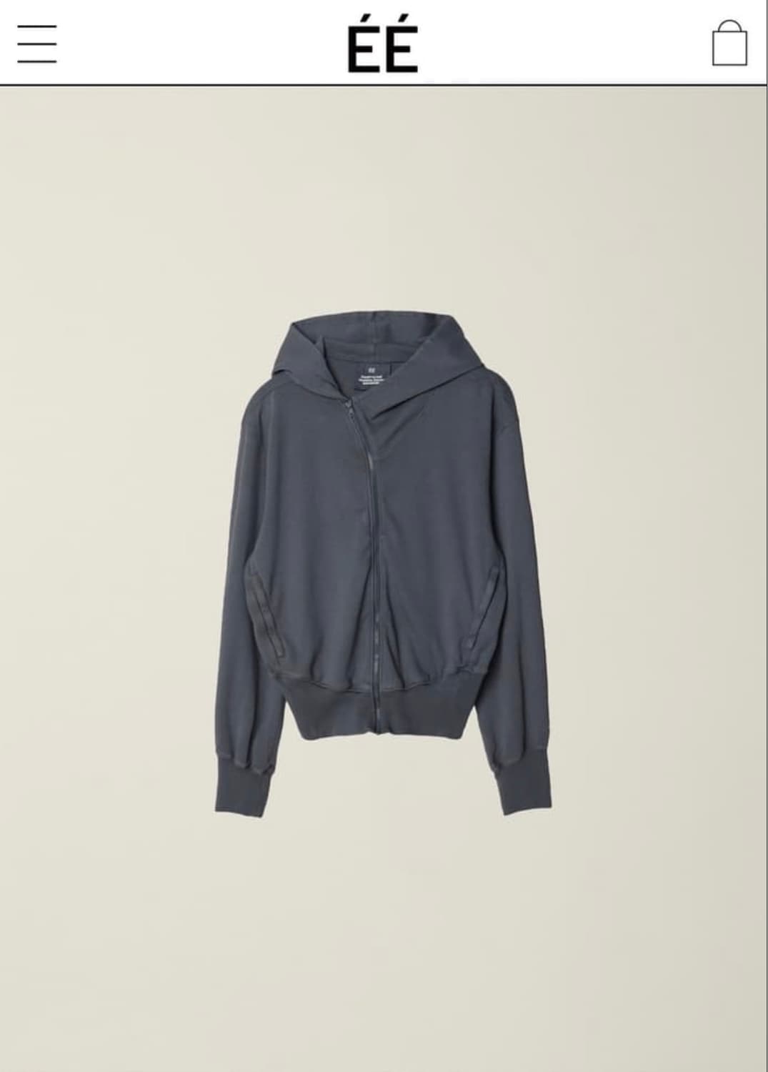 ÉÉ GARMENT DYED CURVED HOODED ZIP JACKET 상품이미지1