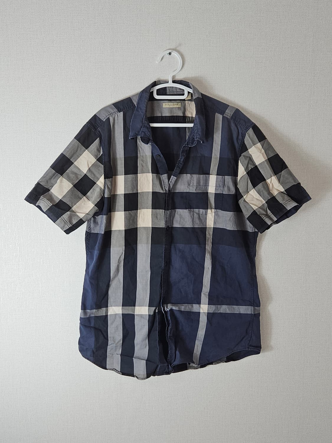 버버리 브릿 남성 옴므 체크 반팔셔츠 XL 정품 상품이미지1