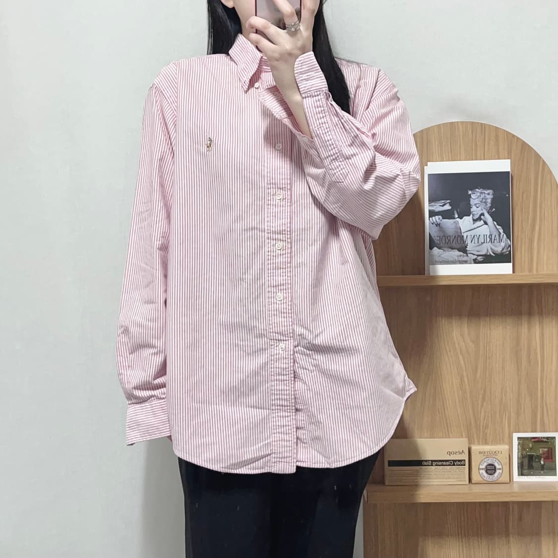 [정품] 폴로 핑크 / 멀티포니 스트라이프 오버핏 셔츠 [ 42-84 ] 상품이미지2