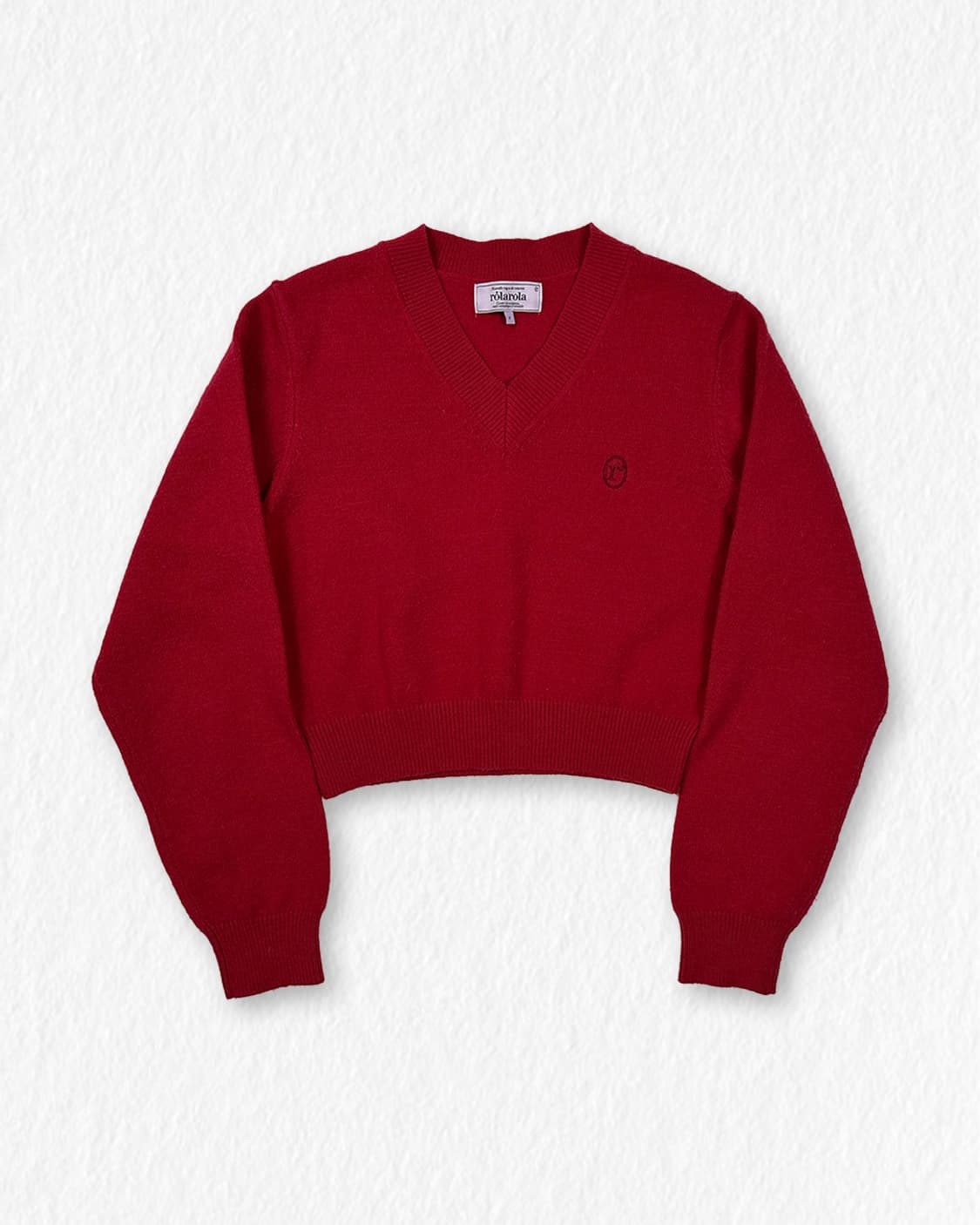 로라로라 크롭 브이넥 니트 상품이미지1