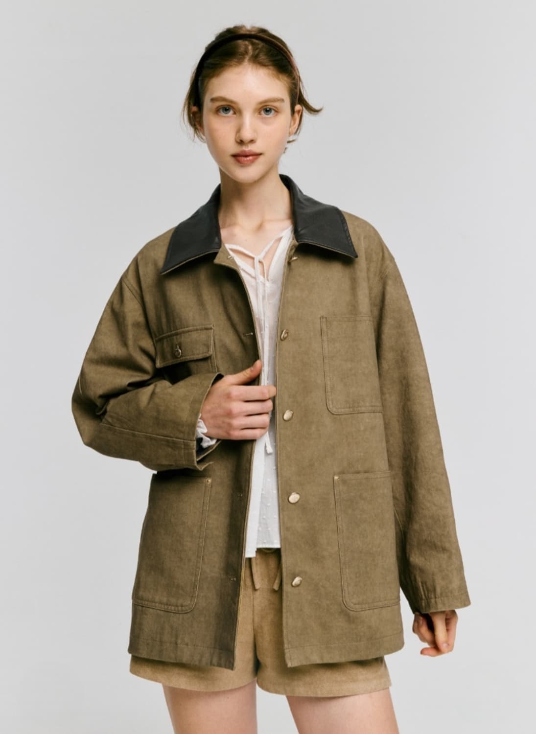 드파운드 골드 버튼 워크자켓 상품이미지1