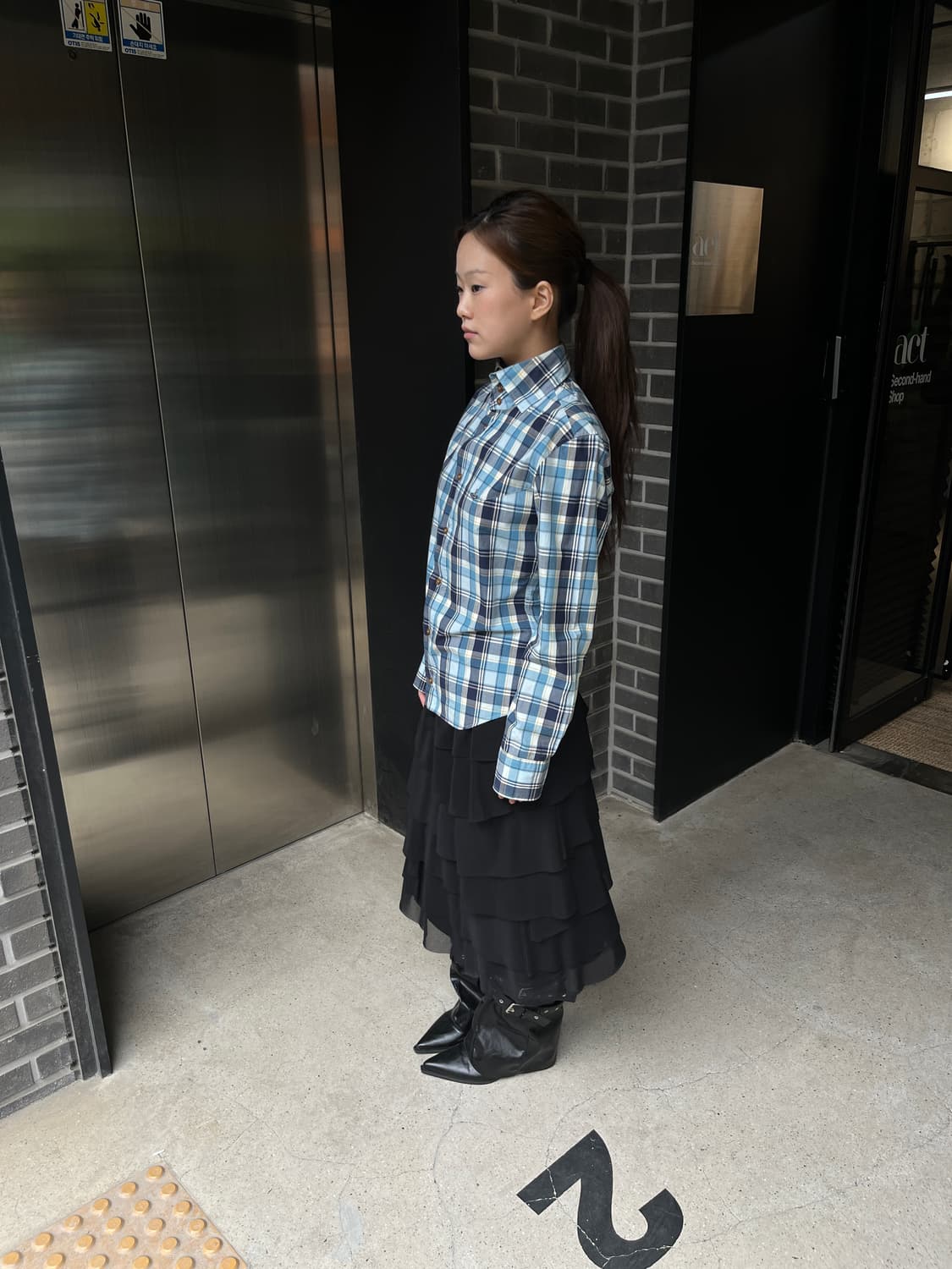 Hiroko Bis 히로코비스 레이어드 프릴 스커트 상품이미지6