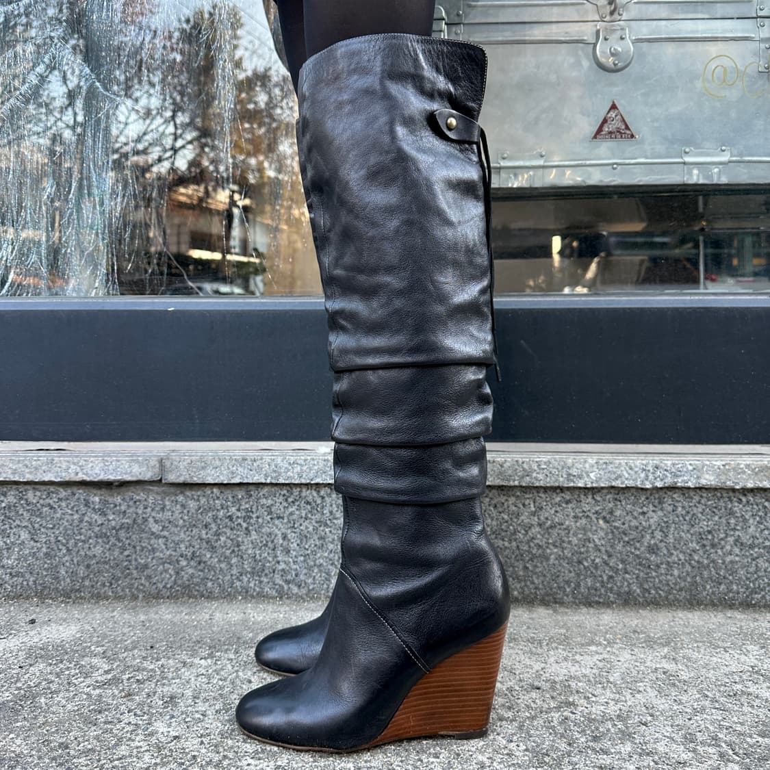 00s 오버니 가죽 태슬 웨지 부츠 상품이미지6