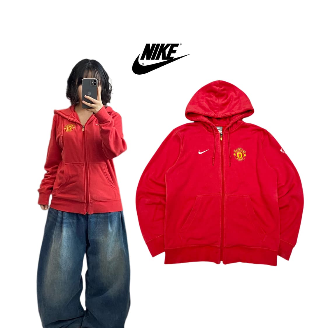 나이키 00s 맨유 맨체스터유나이티드 블록코어 후드집업 상품이미지1