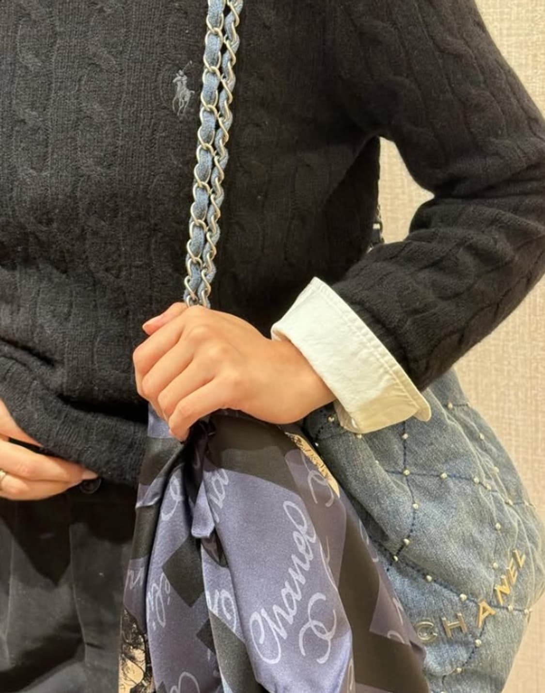 제니 폴로 니트 블랙 남녀 공용 랄프 로렌 케이블 꽈배기 니트 블랙핑크 상품이미지2