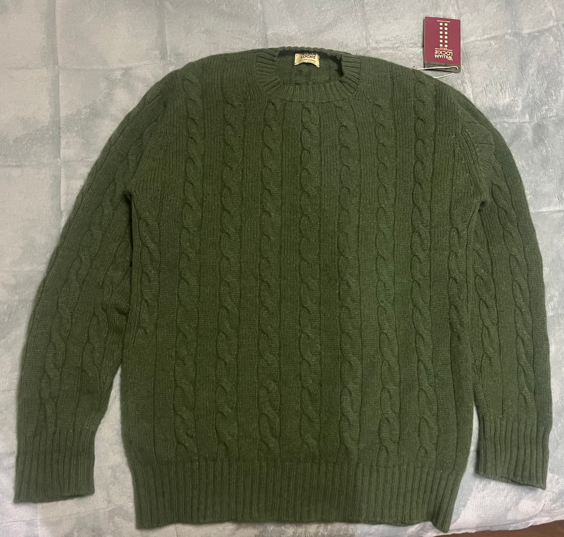 윌리엄로키 캐시미어100 케이블니트 44사이즈 택 보유 상품이미지1
