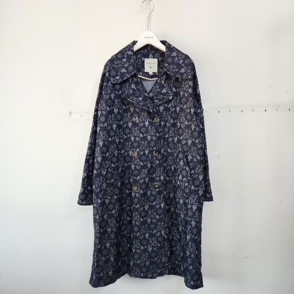 Thursday Island 패턴 더블 코트 상품이미지1