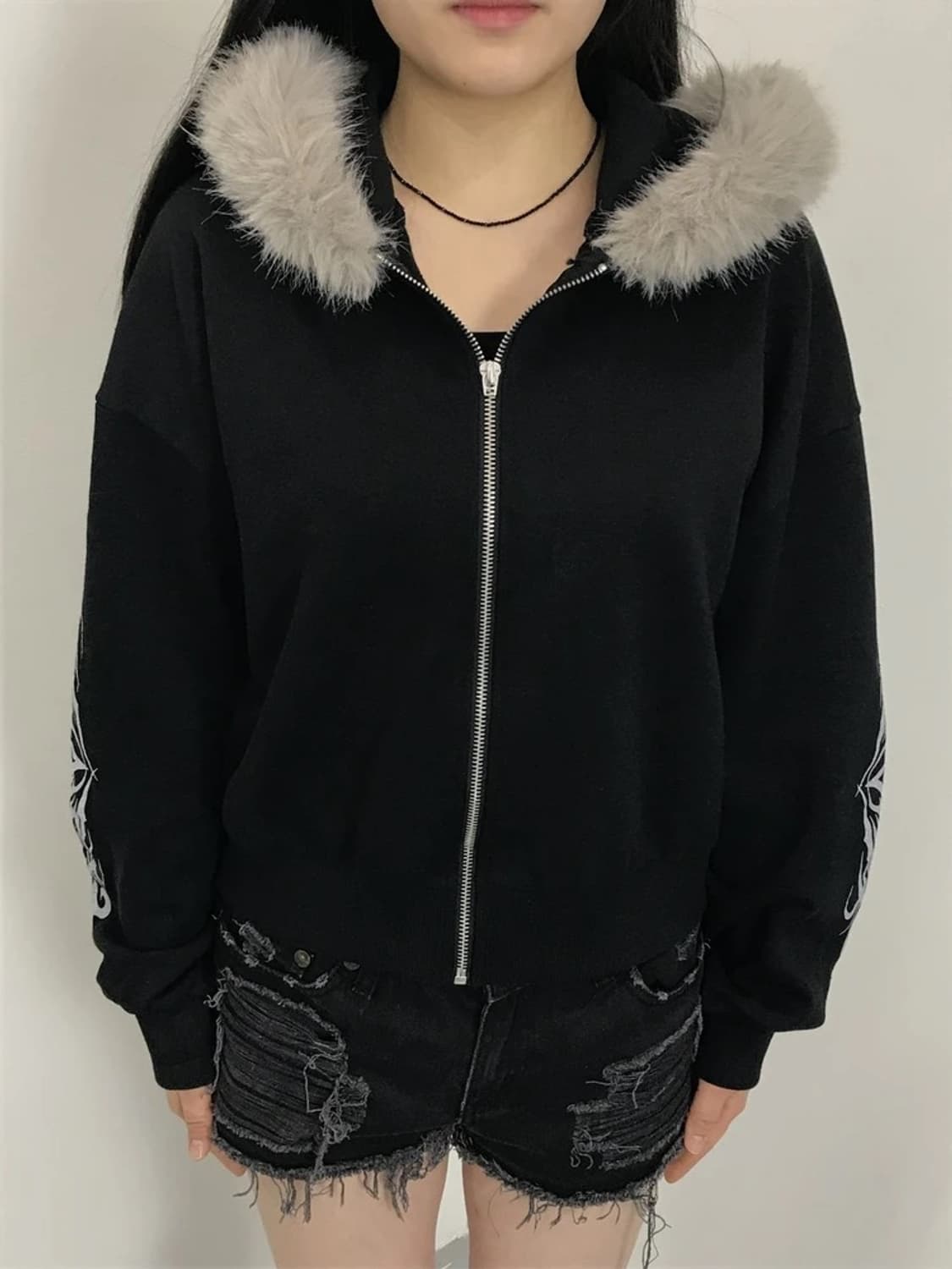 RAD FOUR REAL Fur Hood Zip Hoodie 상품이미지3