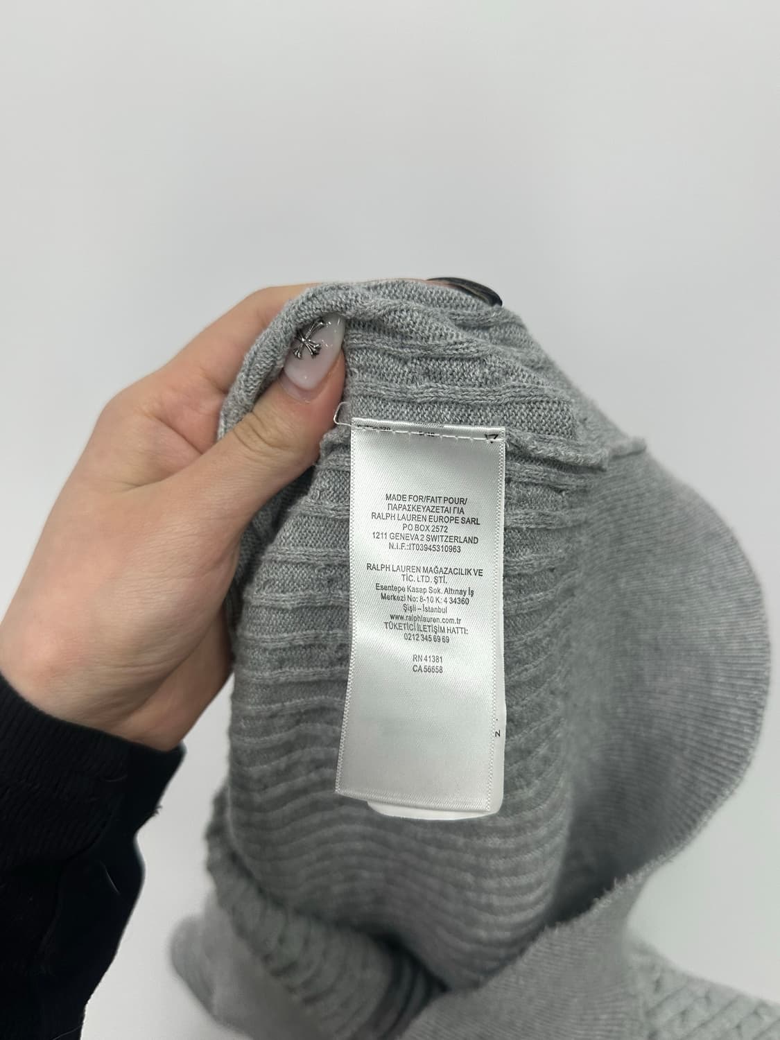 폴로 그레이 꽈배기 니트 가디건 상품이미지3