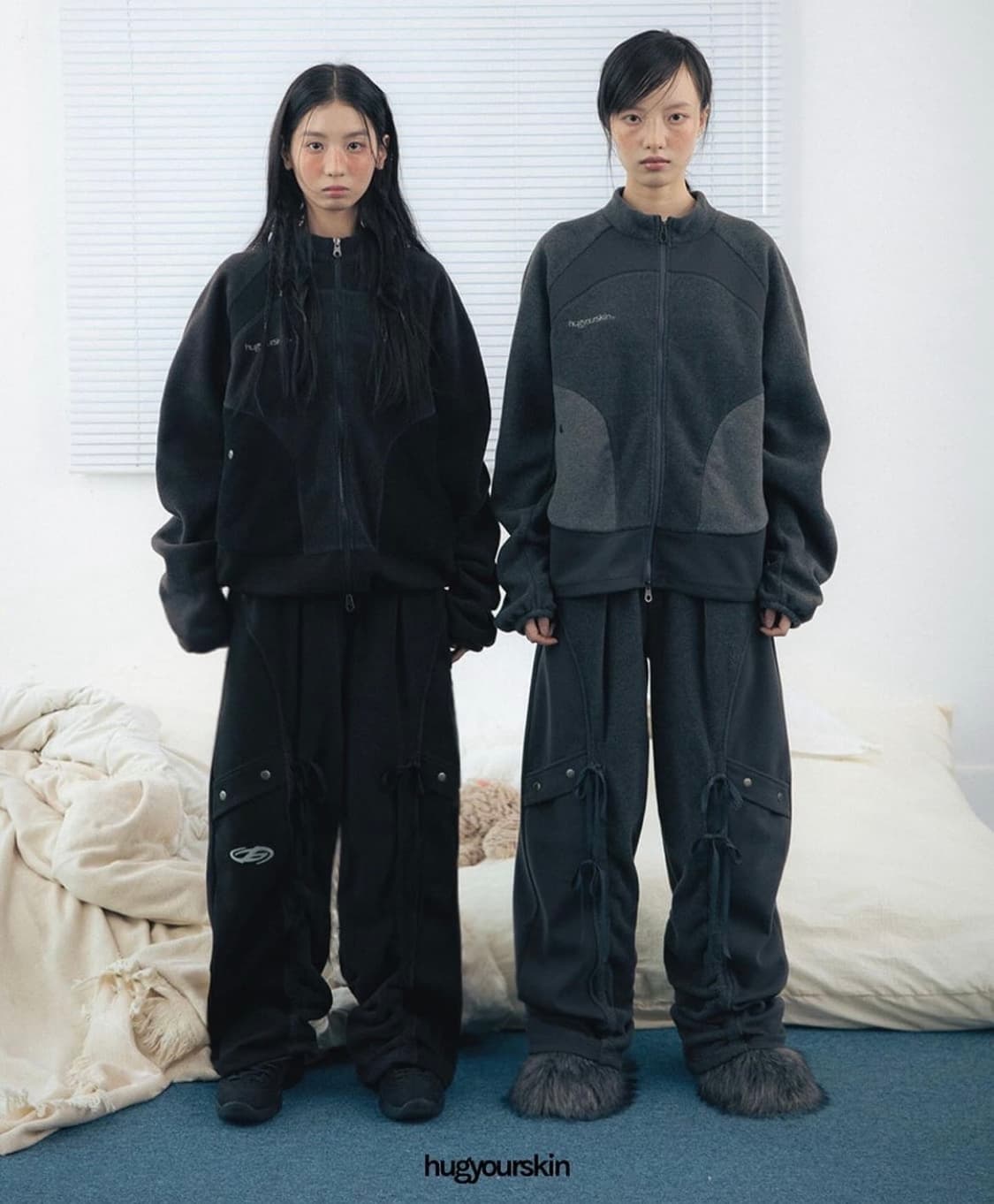 허그유어스킨 플리스 바지 블랙 상품이미지2