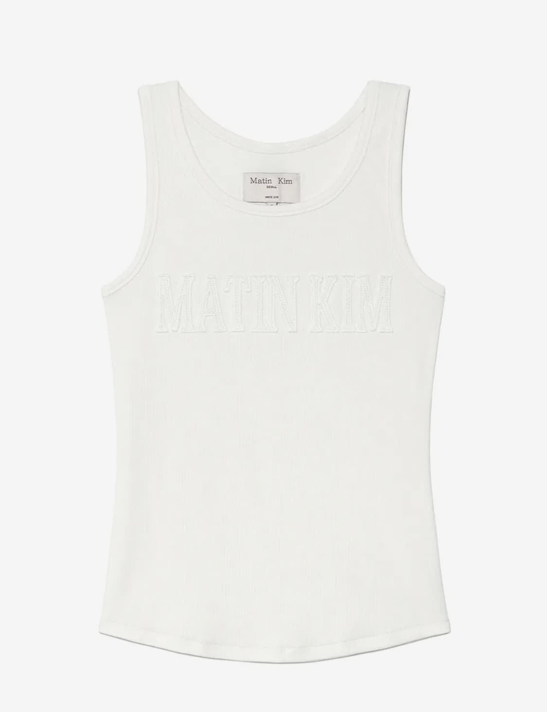 마뗑킴 LOGO APPLIQUE 슬림 탱크 탑 화이트, 블랙 M 상품이미지1