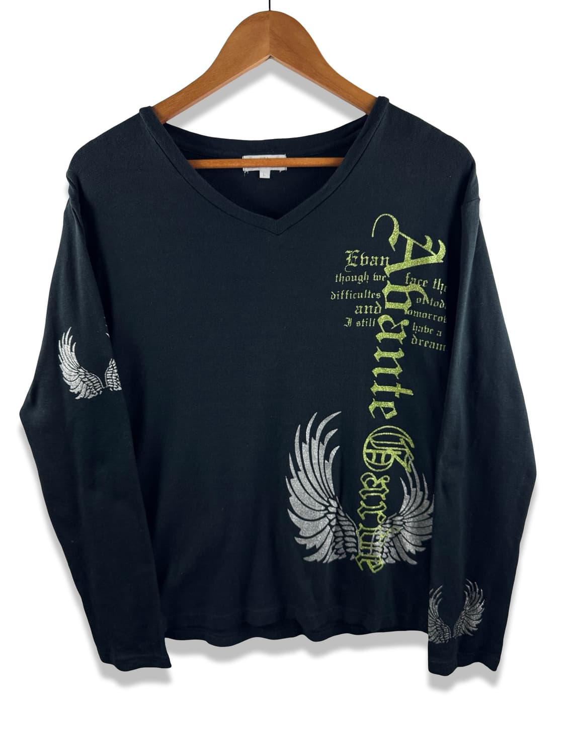 JPN 펑크 글리터 레터링 날개 롱슬리브3023 상품이미지1