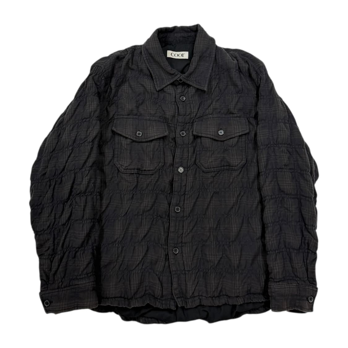 COOR 쿠어 링클 체크 패디드 셔츠 자켓 신더차콜 M 상품이미지1
