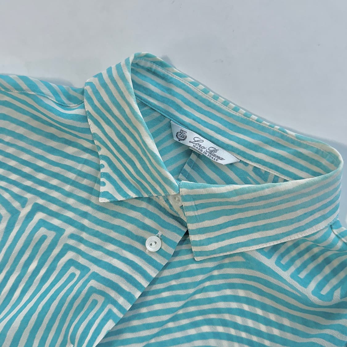 로로피아나 스트라이프 실크 셔츠 블라우스 상품이미지2