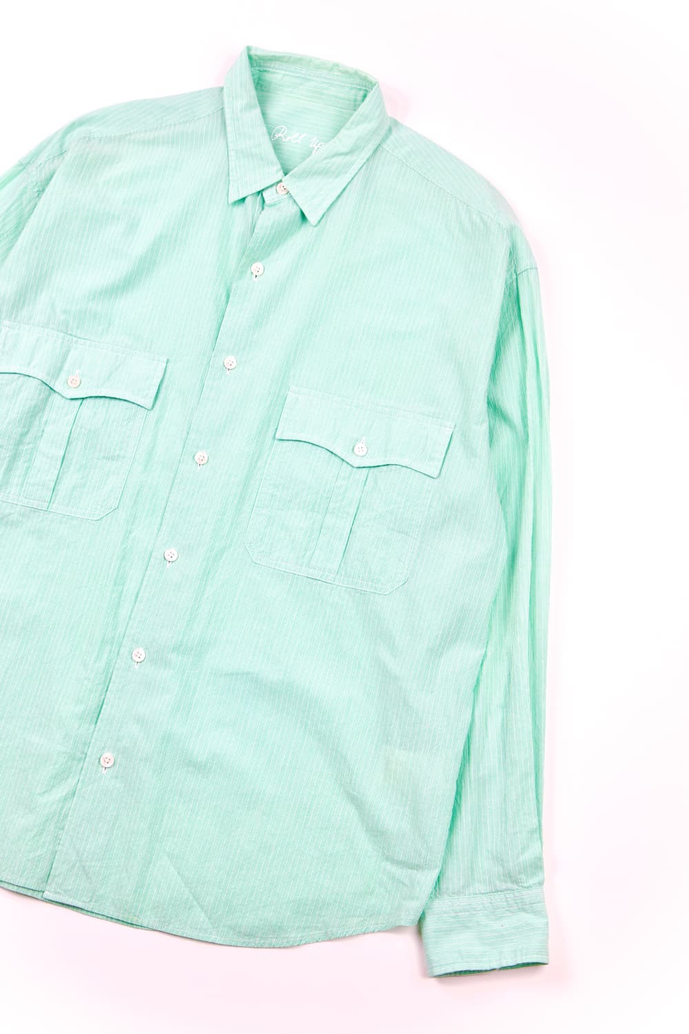 Porter classic 롤업 스트라이프 셔츠 그린 상품이미지3