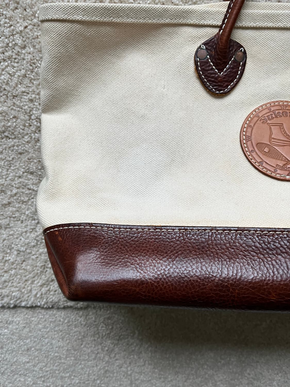 유케텐 가죽 캔버스 토트백 상품이미지4