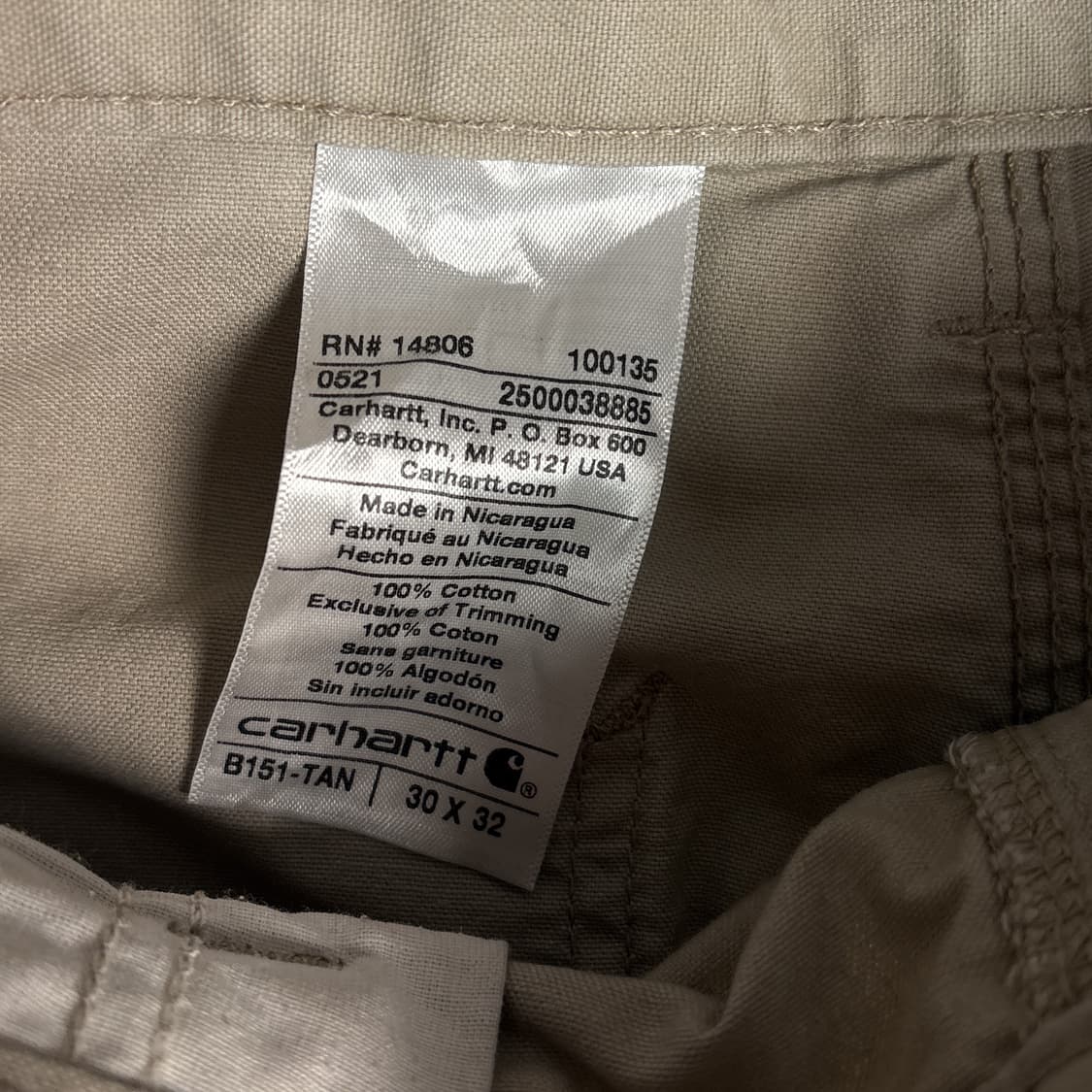 칼하트 가죽탭 싱글니카펜터 팬츠 상품이미지7