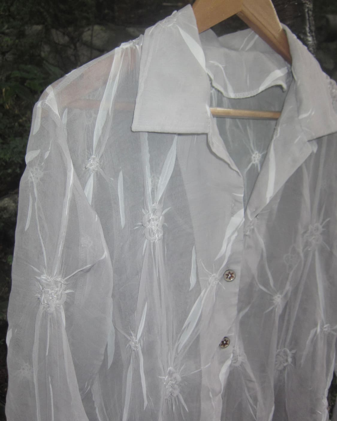 vintage flower see-through shirt 상품이미지2