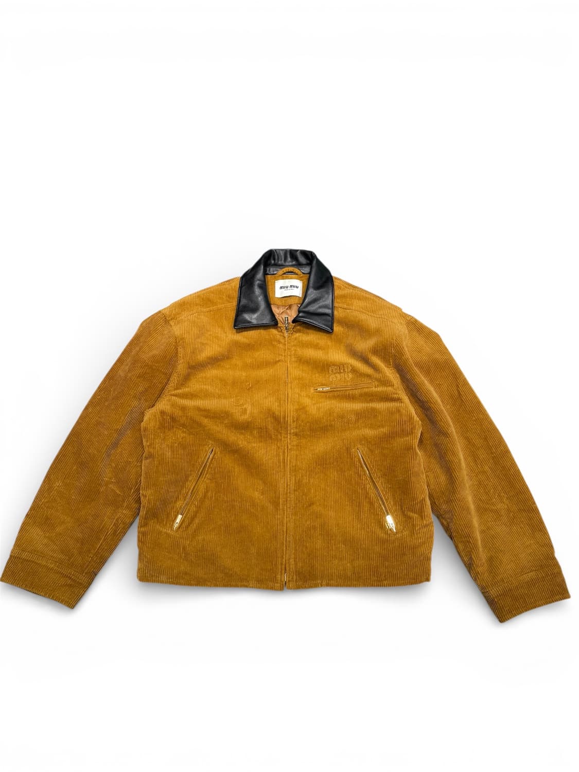 Miu Miu Corduroy Leather Collar Jacket 상품이미지1