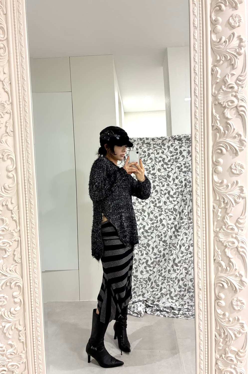 글리터 니트// 스트라이프 반팔 스커트 상품이미지2