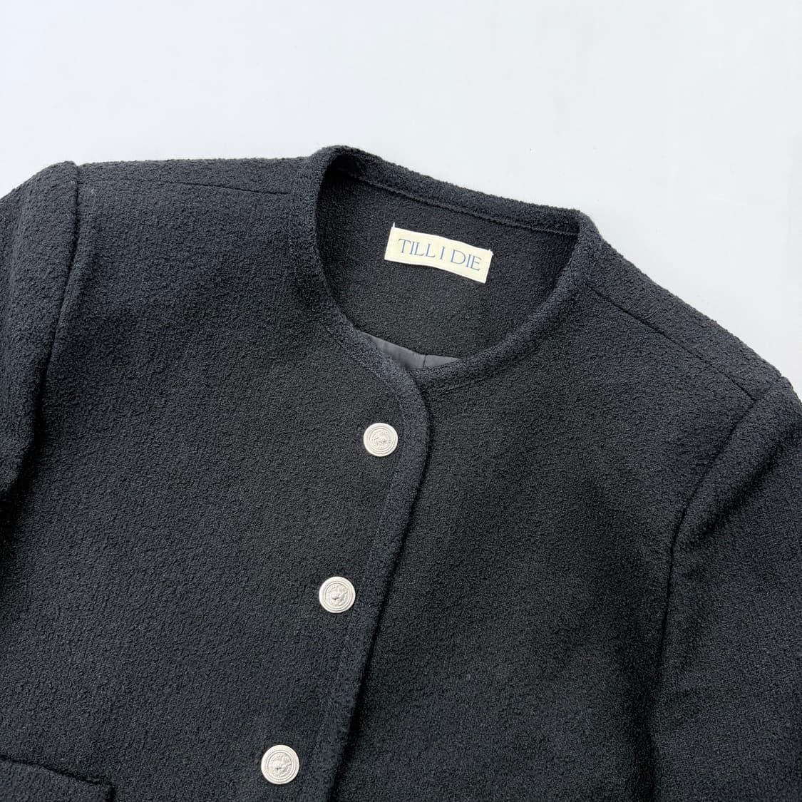 틸아이다이 하프 슬리브 트위드 자켓 상품이미지3