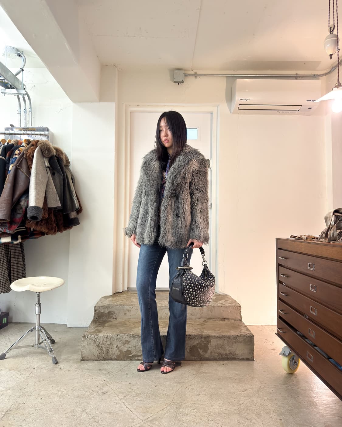 Armani Exchange Faux Fur Jacket/ S 상품이미지7