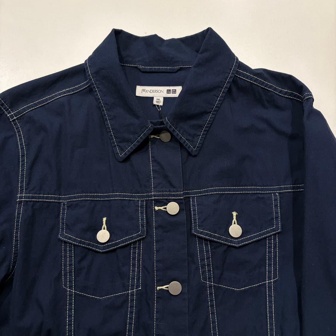[2XL] 유니클로 JW앤더슨 네이비 트러커 코튼 자켓 D444 상품이미지3
