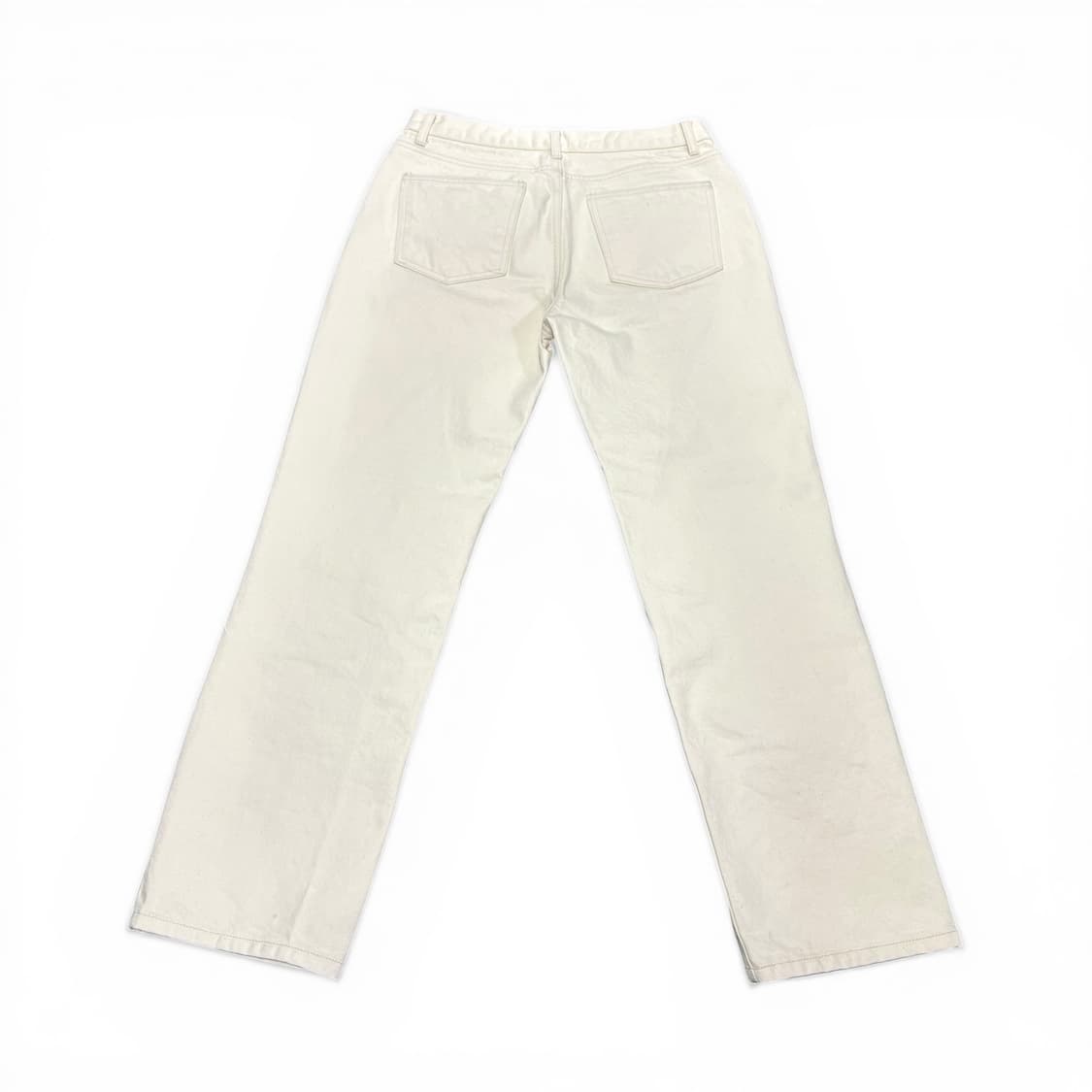 M 샵레터 LETTER 아이보리 세미와이드 데님팬츠 상품이미지2