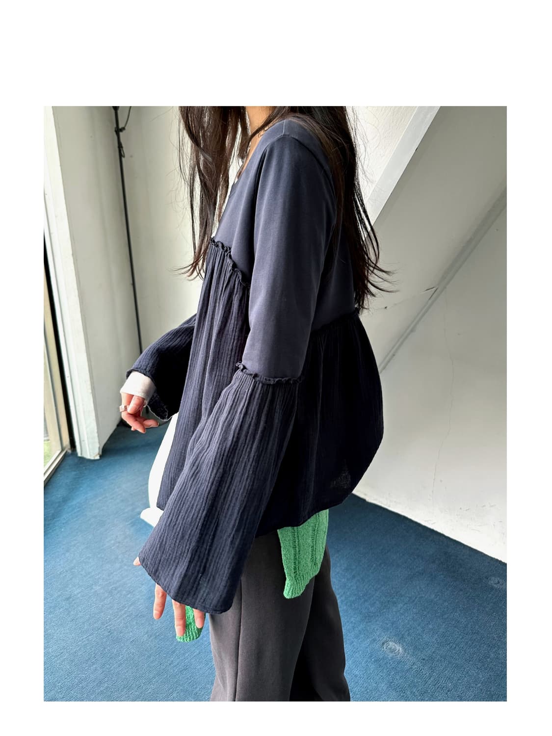 Design panel wide L/S top 상품이미지1