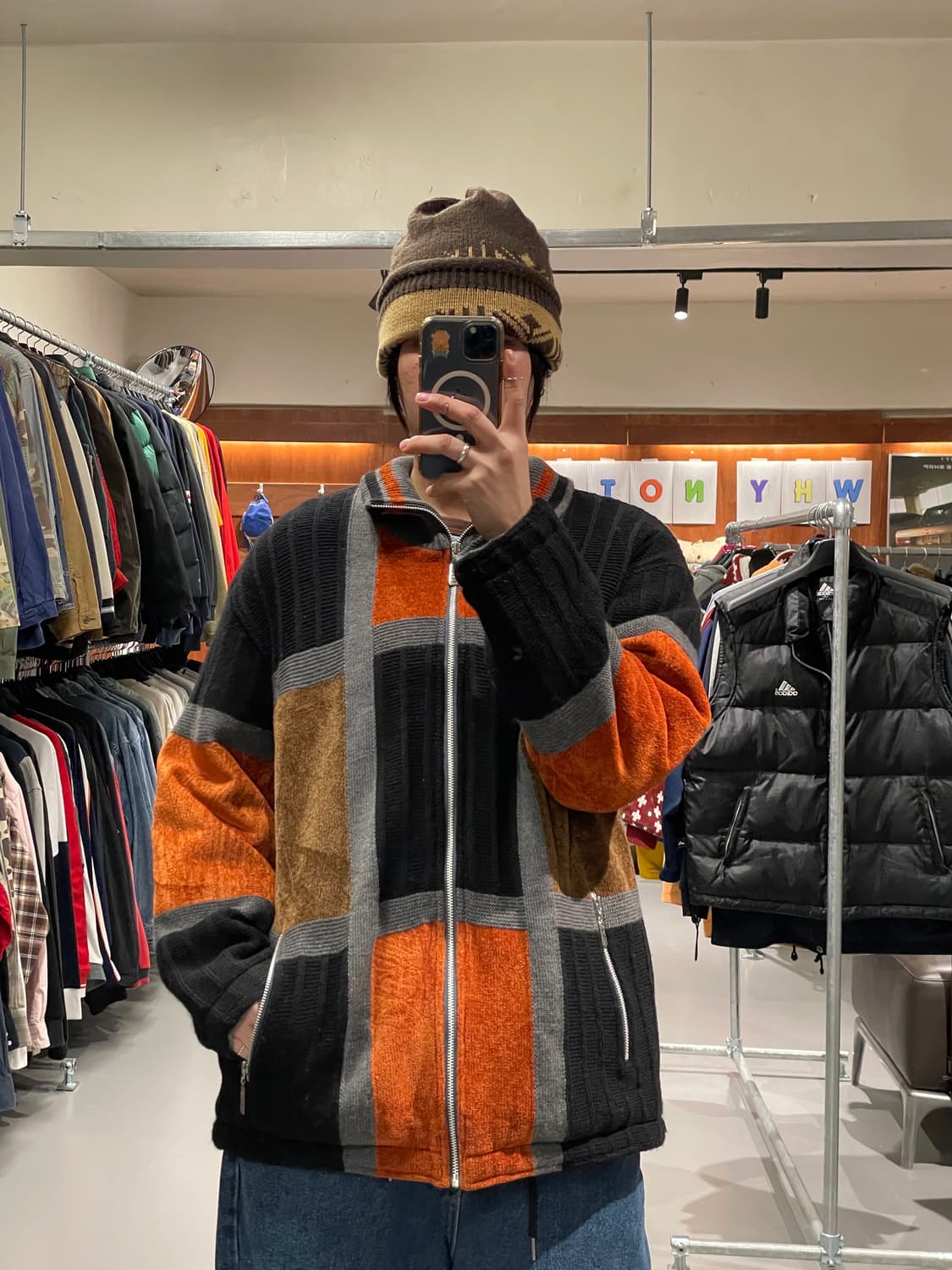 빈티지 니트 집업 점퍼   상품이미지1