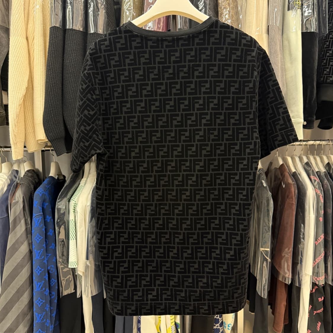 [리오브전포점] 펜디 FF 풀 모티프 코튼 피케 크루넥 반팔 상품이미지2