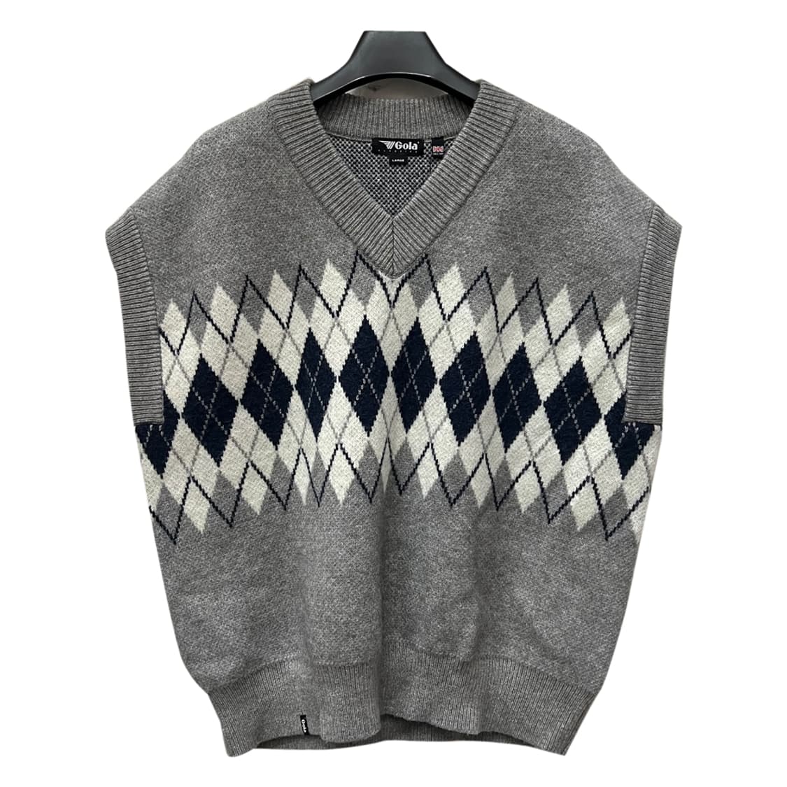Gola 골라 오버핏 아가일 니트 베스트 조끼 L 상품이미지1