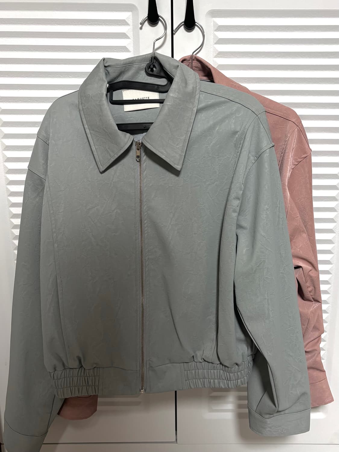 페이크레더 블루종 자켓 상품이미지1