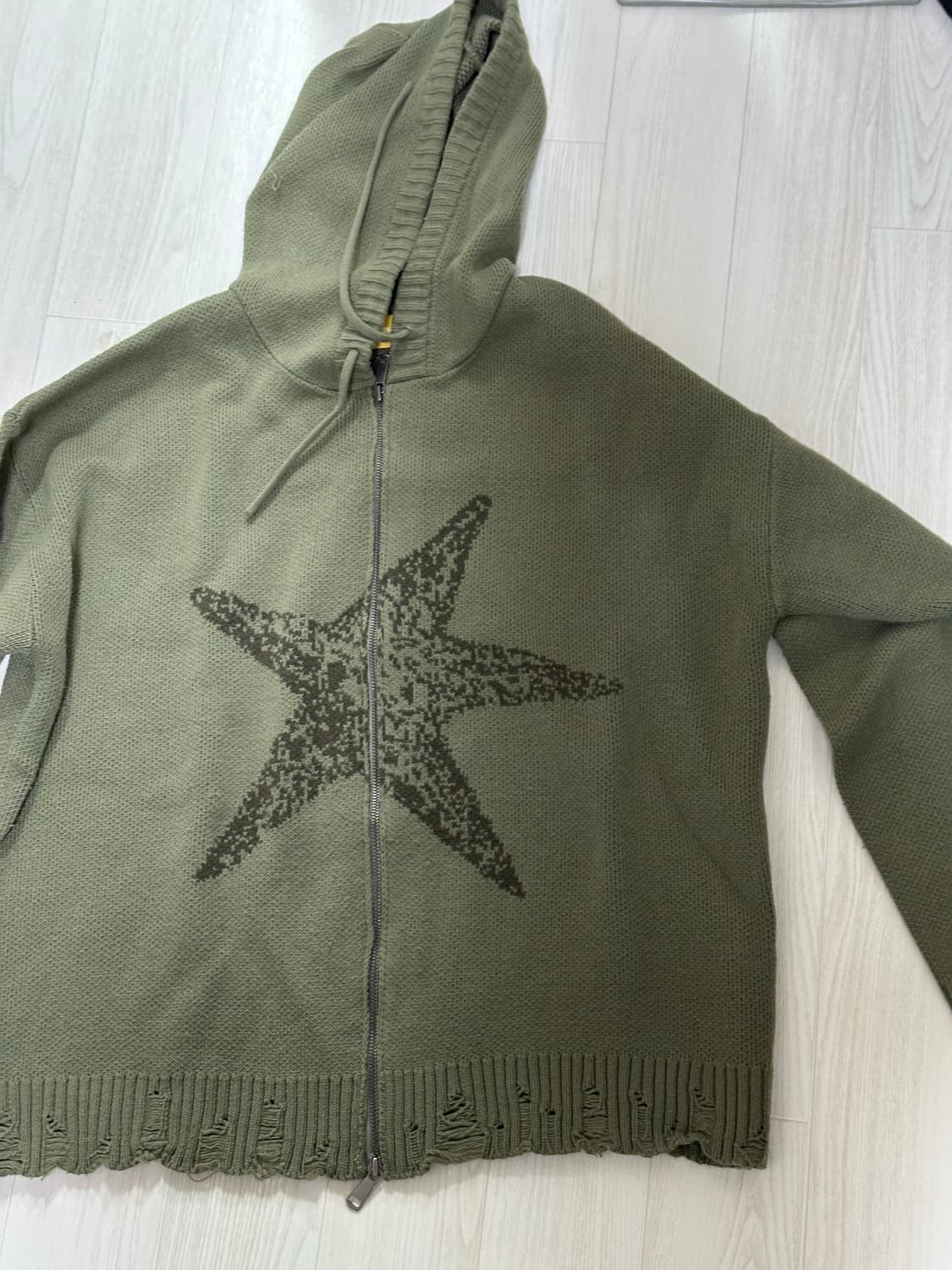 Starfish Hood Zip-up Sweater(KHAKI) 상품이미지3