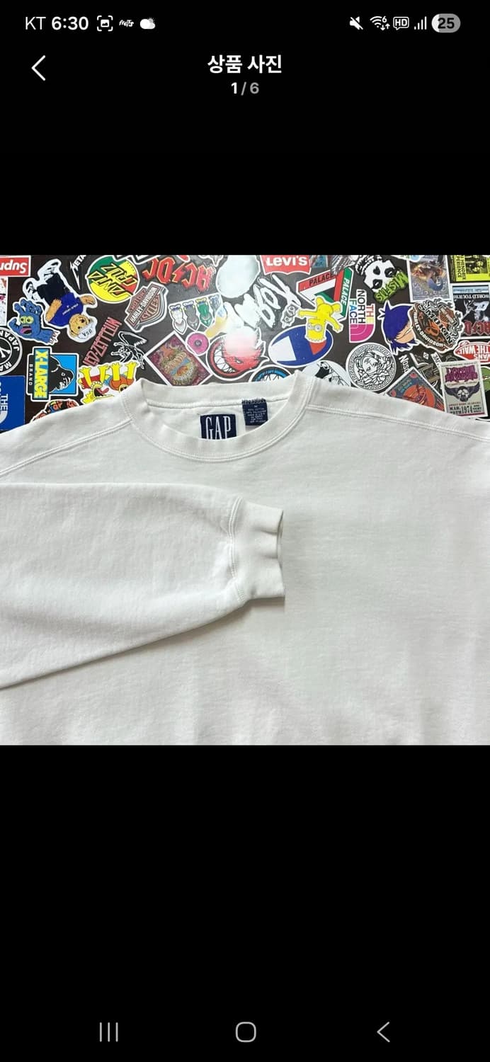 90s gap 화이트 맨투맨 상품이미지3