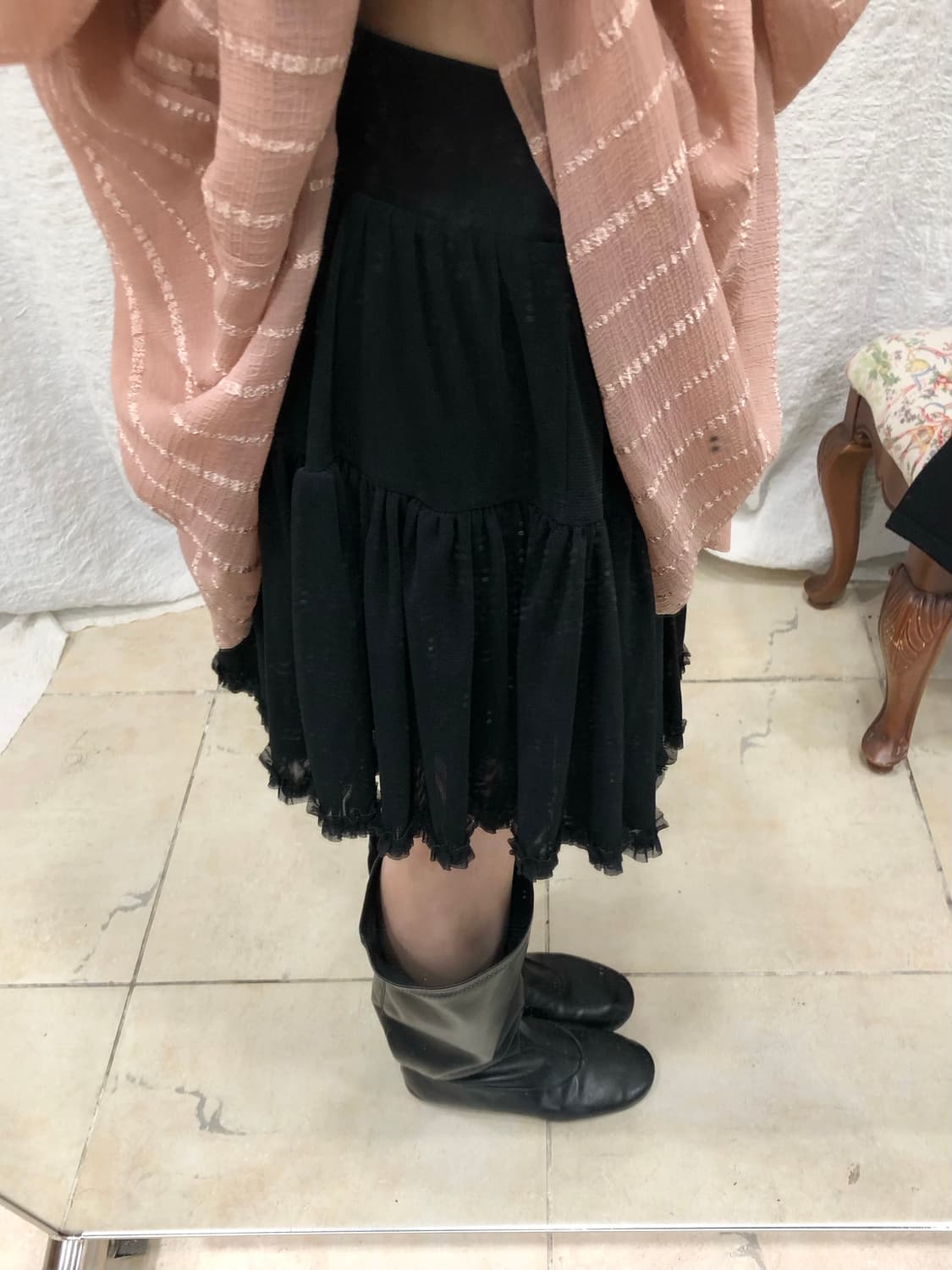 noir ruffle midi skirt 상품이미지1