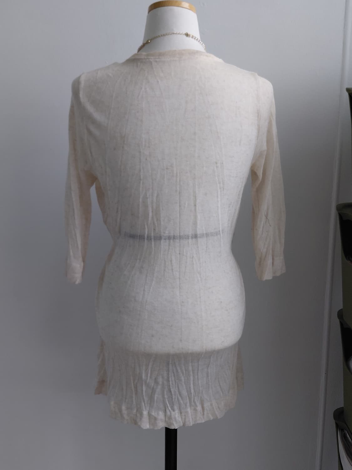 [빈티지] 아이보리 롱 가디건 원피스 스타일 상품이미지2