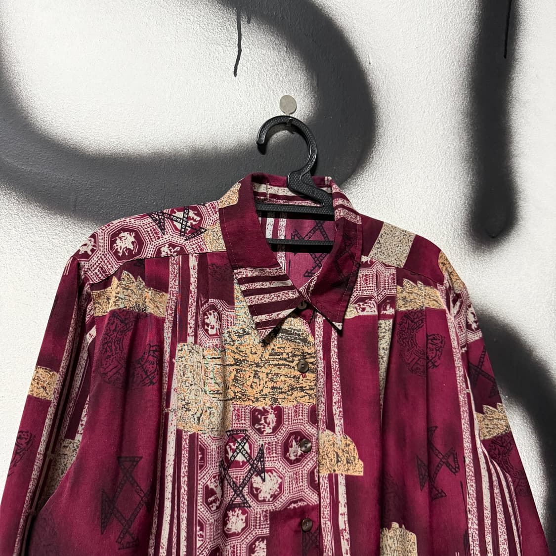 VTG 빈티지 웨스턴 멀티 패턴 핀턱 긴팔 셔츠 상품이미지3