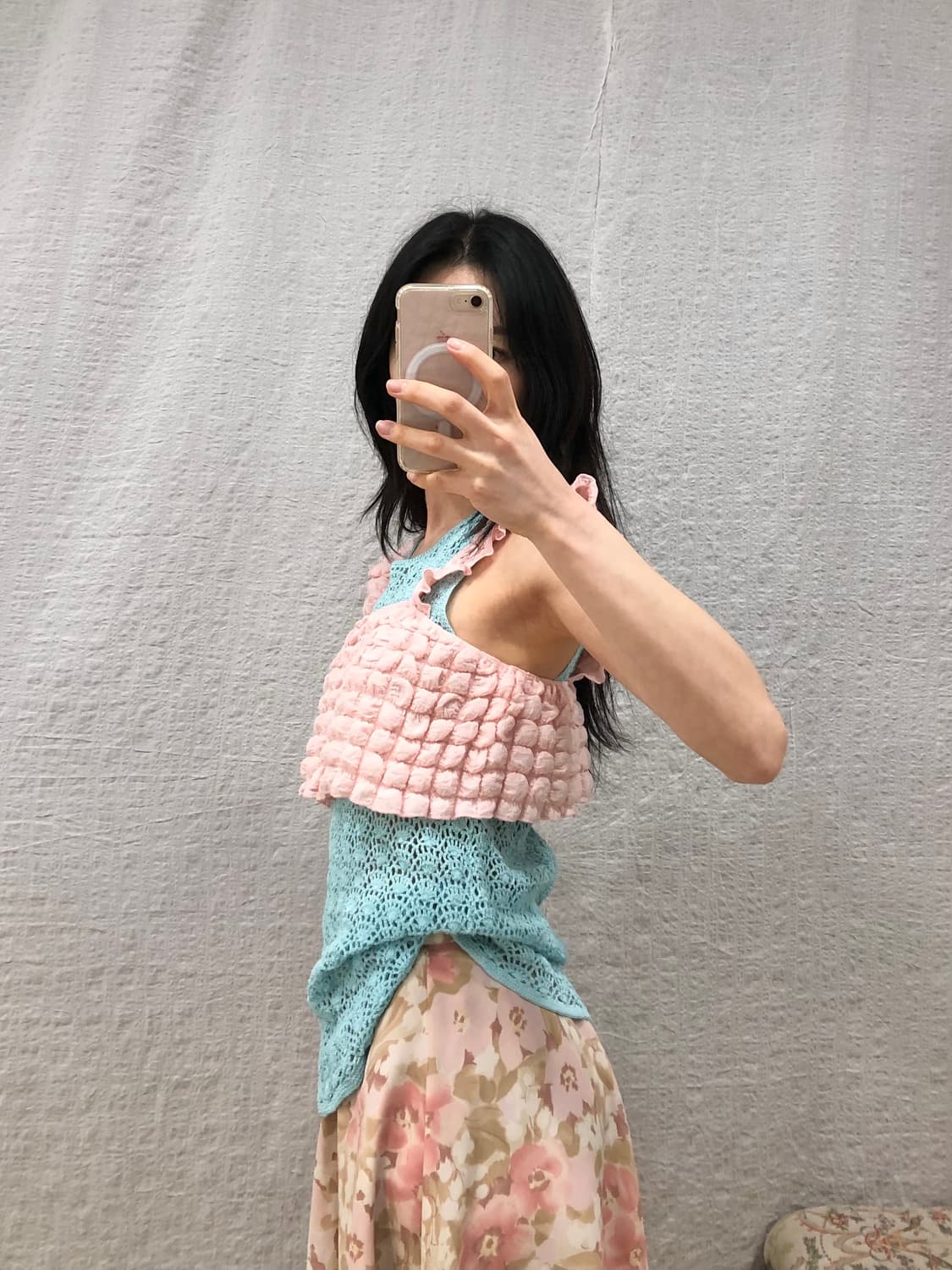 Mint sky crochet sleeveless 상품이미지4